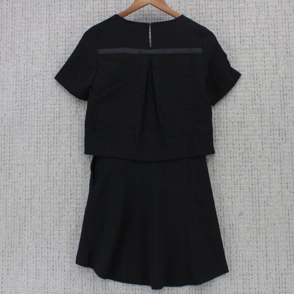 Mo:vint By Anthropologie Shift Dress Womens Size XS Black Solid Short Sleeve NWT - Picture 7 of 9